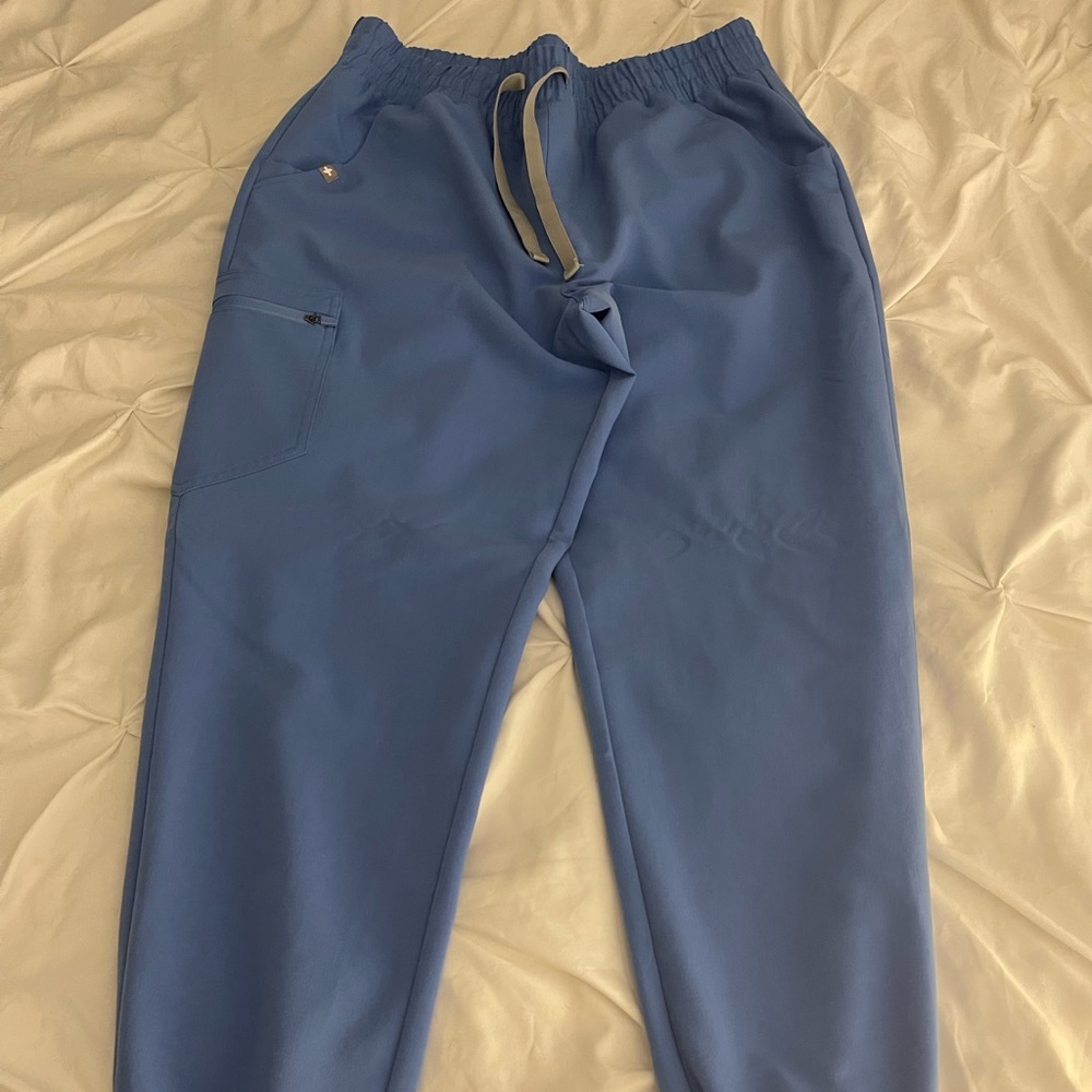 Figs, high waisted, large/tall, joggers, ceil blue. Worn once. Just like new.